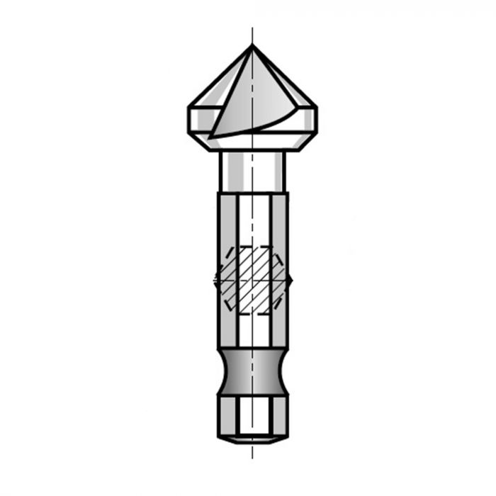 Зенковка-бита по металлу Bucovice 90° 10,4мм HSS 3z L34мм d1/4 844104