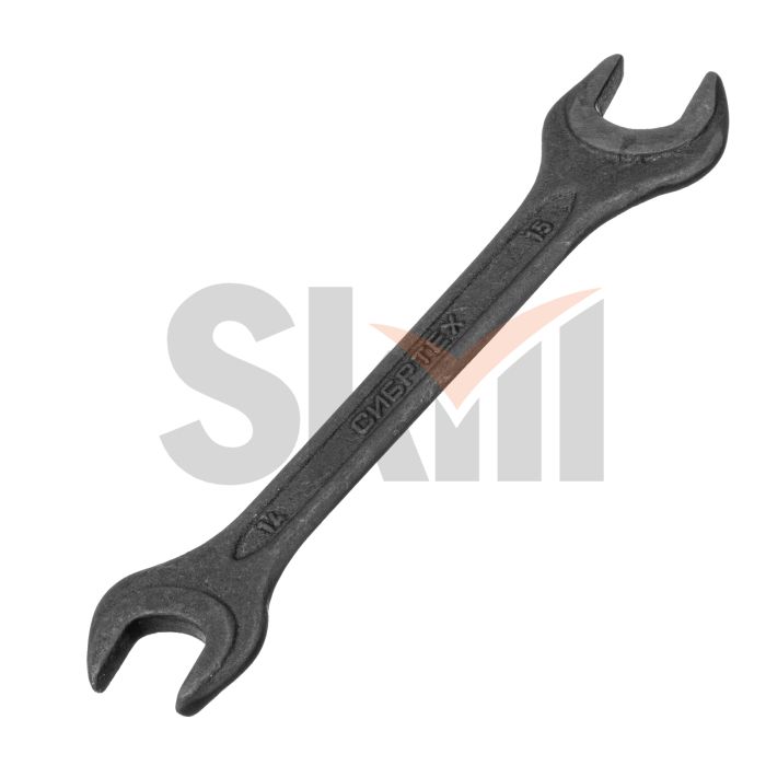 Ключ рожковый,14 х 15 мм, CrV, фосфатированный Сибртех