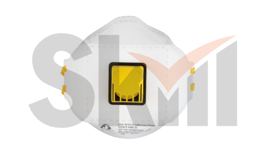 Полумаска противоаэрозольная с клапаном, трехпанельная 9312