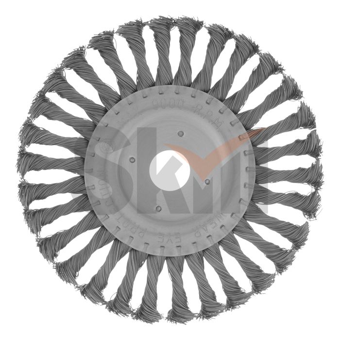 Щетка для УШМ 175 мм, посадка 22.2 мм, плоская, крученая проволока 0.5 мм Matrix