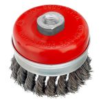 Щетка для УШМ Heavy Duty, 80 мм, М14, "чашка", крученая проволока 0.5 мм Matrix