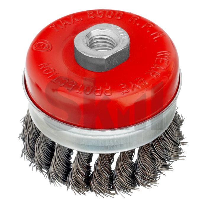 Щетка для УШМ Heavy Duty, 80 мм, М14, "чашка", крученая проволока 0.5 мм Matrix
