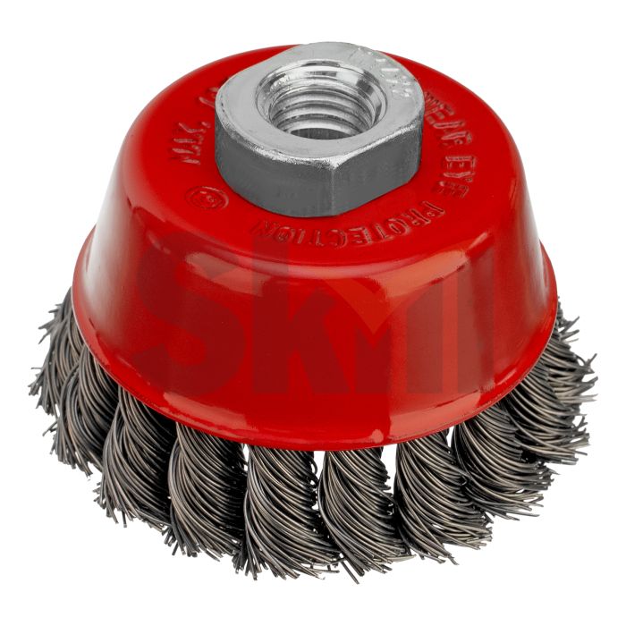 Щетка для УШМ, 75 мм, М14, "чашка", крученая проволока 0.5 мм Matrix