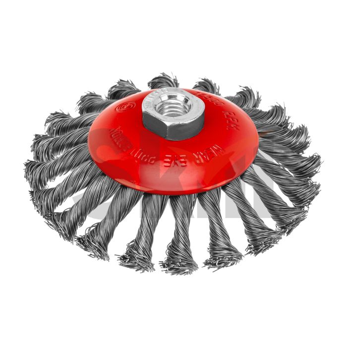 Щетка для УШМ, 125 мм, М14, "тарелка", крученая проволока 0.5 мм Matrix