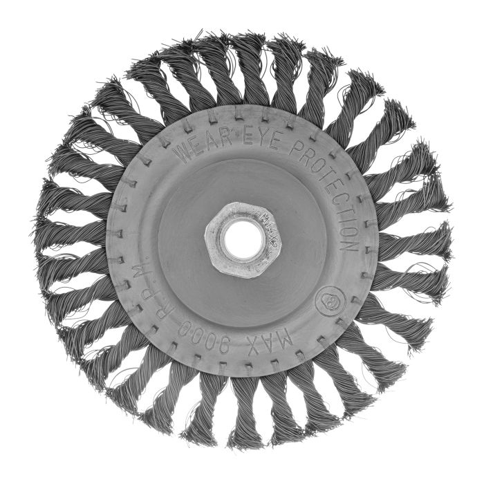 Щетка для УШМ 150 мм, М14, плоская, крученая проволока 0.35 мм Matrix