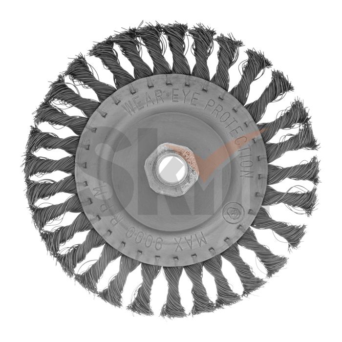 Щетка для УШМ 150 мм, М14, плоская, крученая проволока 0.35 мм Matrix