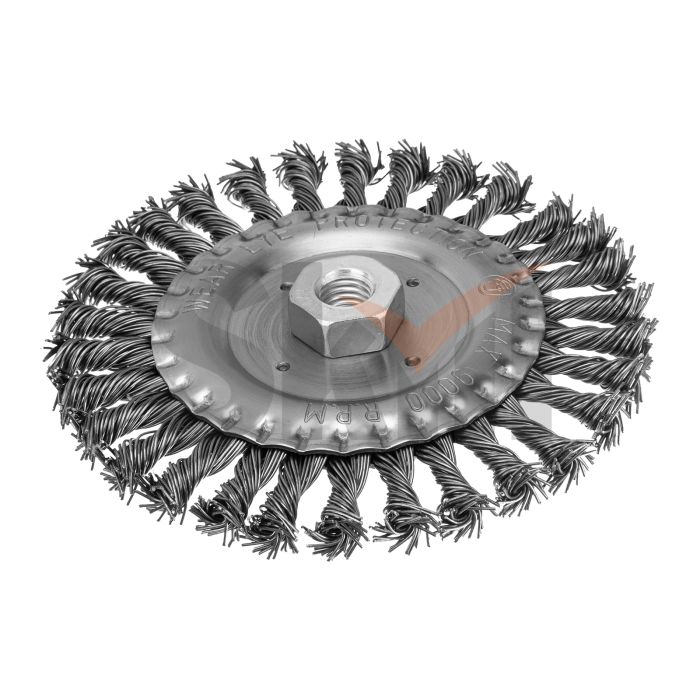 Щетка для УШМ 150 мм, М14, плоская, крученая проволока 0.8 мм Matrix