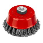 Щетка для УШМ, 100 мм, М14, "чашка", двухрядная, крученая проволока 0.5 мм Matrix