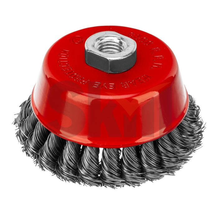 Щетка для УШМ, 100 мм, М14, "чашка", двухрядная, крученая проволока 0.5 мм Matrix