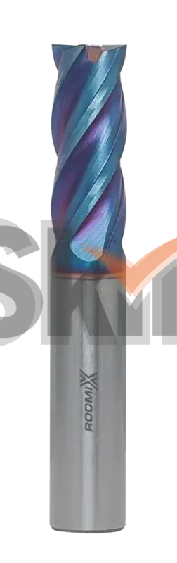Концевая фреза с плоским торцом 6 зубов, HRC 65, Nano Blue 14х45х100