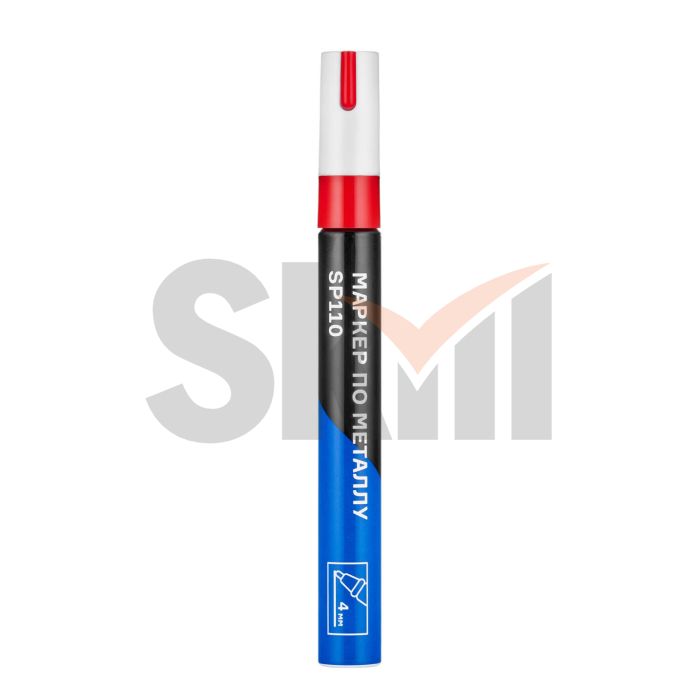 Маркер по металлу, красный, до 4 мм