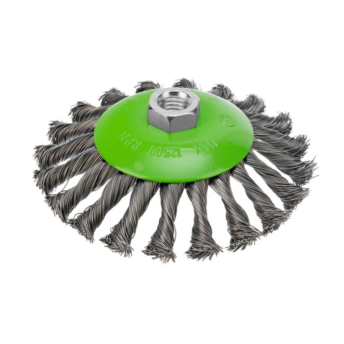 Щетка для УШМ, 125 мм, М14, "тарелка", крученая металлическая проволока Сибртех