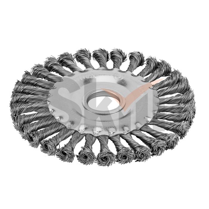 Щетка для УШМ 125 мм, посадка 22.2 мм, плоская, крученая металлическая проволока Сибртех