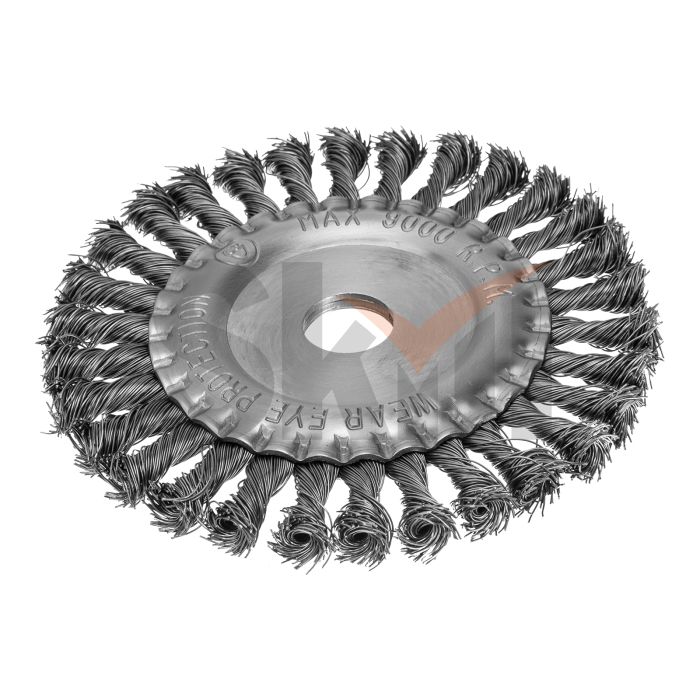 Щетка для УШМ 150 мм, посадка 22.2 мм, плоская, крученая металлическая проволока Сибртех