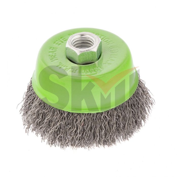 Щетка для УШМ, 75 мм, М14, "чашка", витая проволока 0.3 мм Сибртех