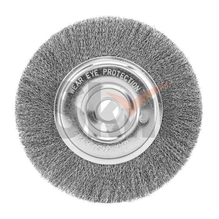 Щетка для УШМ, 200 мм, посадка 22.2 мм, плоская, витая проволока 0.3 мм Сибртех