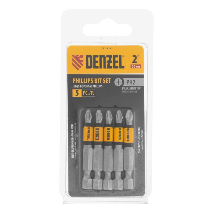Набор бит, PH2x50, 5 шт. Denzel Набор бит, PH2x50, 5 шт. Denzel