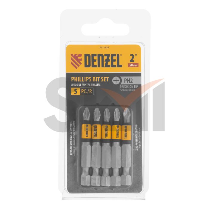 Набор бит, PH2x50, 5 шт. Denzel