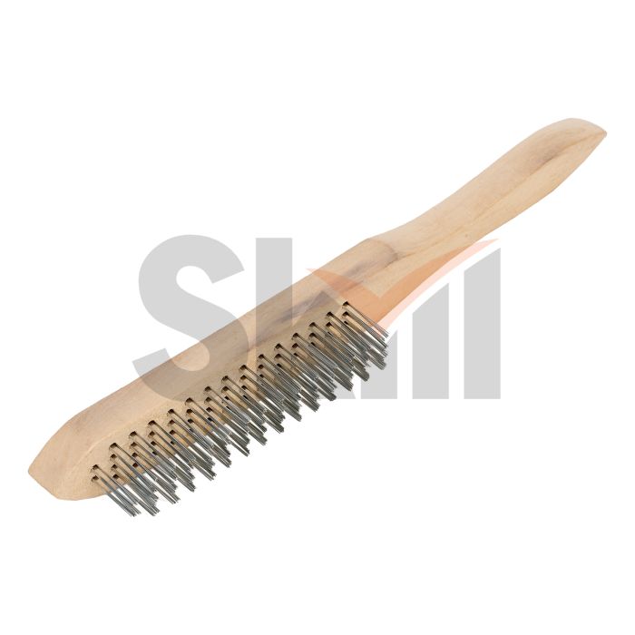 Щетка четырехрядная металлическая с деревянной ручкой Sparta