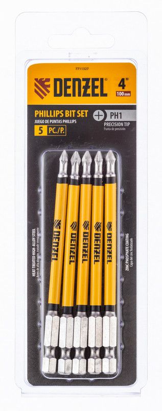 Бита PH1x100 мм, 5 шт. Denzel Бита PH1x100 мм, 5 шт. Denzel