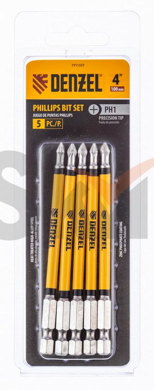 Бита PH1x100 мм, 5 шт. Denzel