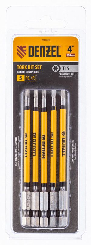 Бита T15x100 мм, 5 шт. Denzel Бита T15x100 мм, 5 шт. Denzel