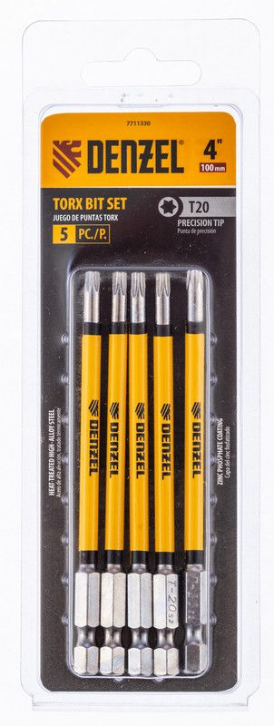 Бита T20x100 мм, 5 шт. Denzel Бита T20x100 мм, 5 шт. Denzel