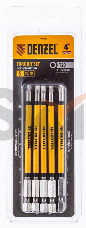 Бита T20x100 мм, 5 шт. Denzel