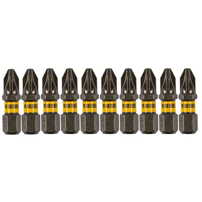 Бита PZ2х25, сталь S2, шестигранный профиль, 10 шт. Е 6,3 Denzel Бита PZ2х25, сталь S2, шестигранный профиль, 10 шт. Е 6,3 Denzel