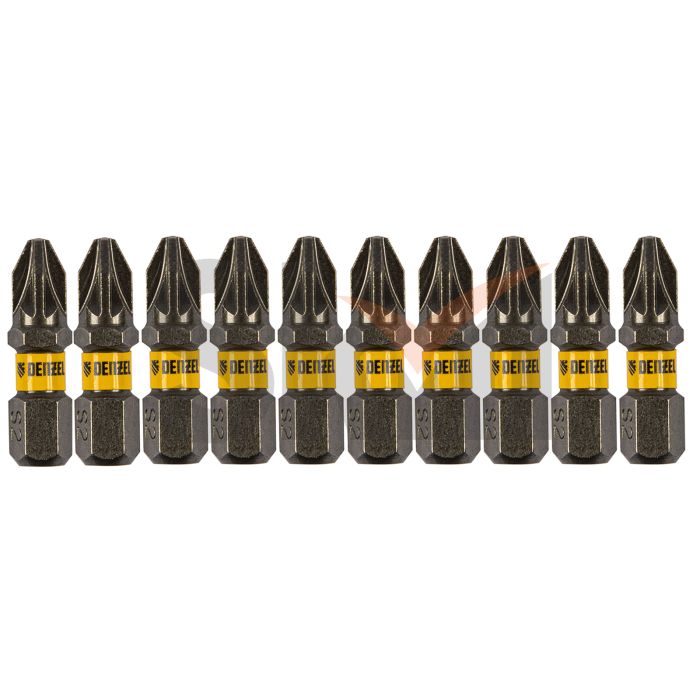 Бита PZ2х25, сталь S2, шестигранный профиль, 10 шт. Е 6,3 Denzel