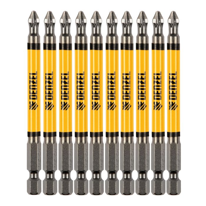 Бита PZ2х90, сталь S2, цилиндр., 10 шт. Е 6,3 Denzel Бита PZ2х90, сталь S2, цилиндр., 10 шт. Е 6,3 Denzel