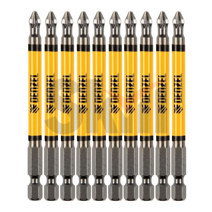 Бита PZ2х90, сталь S2, цилиндр., 10 шт. Е 6,3 Denzel