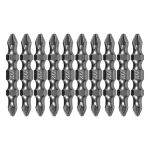 Бита двухсторонняя, PH2-PZ2 х 45 мм, сталь S2, 10 шт. Denzel