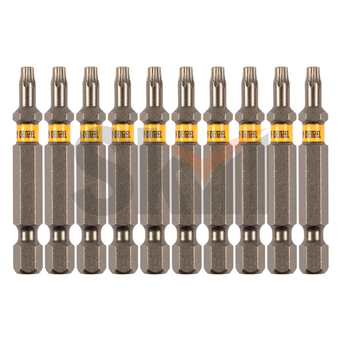 Бита TX 15х50, сталь S2, шестигранный профиль, 10 шт. Е 6,3 Denzel