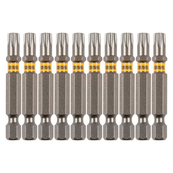 Бита TX 30х50, сталь S2, шестигранный профиль, 10 шт. Е 6,3 Denzel