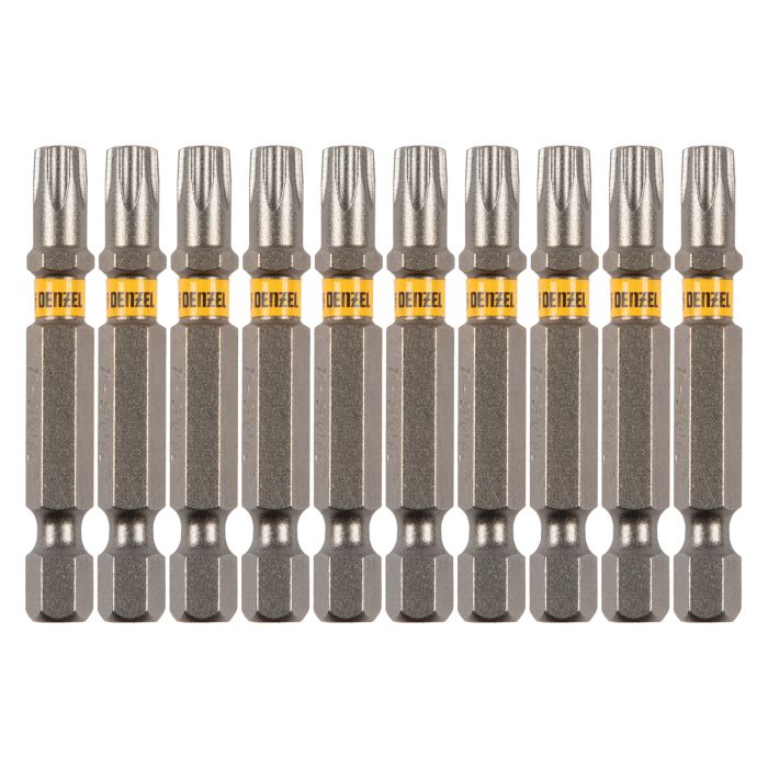 Бита TX 30х50, сталь S2, шестигранный профиль, 10 шт. Е 6,3 Denzel Бита TX 30х50, сталь S2, шестигранный профиль, 10 шт. Е 6,3 Denzel