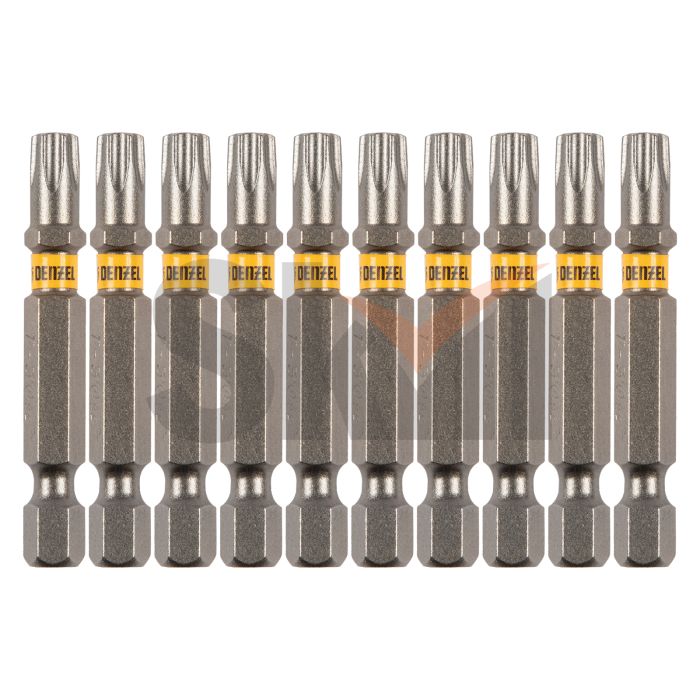 Бита TX 30х50, сталь S2, шестигранный профиль, 10 шт. Е 6,3 Denzel