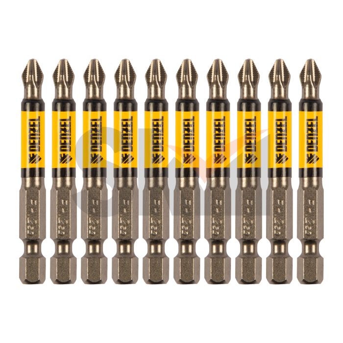 Бита PH2х60, сталь S2, цилиндр., 10 шт. Е 6,3 Denzel