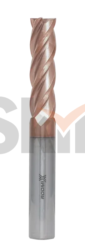 Концевая фреза с плоским торцом 4 зуба, HRC 55, TiSiN, удлиненная 8х25х75