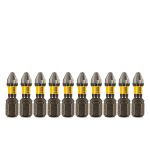 Бита IMPACT, PH2x25 мм, лазерная обработка шлица, сталь S2, 10 шт., Е 6,3 Denzel