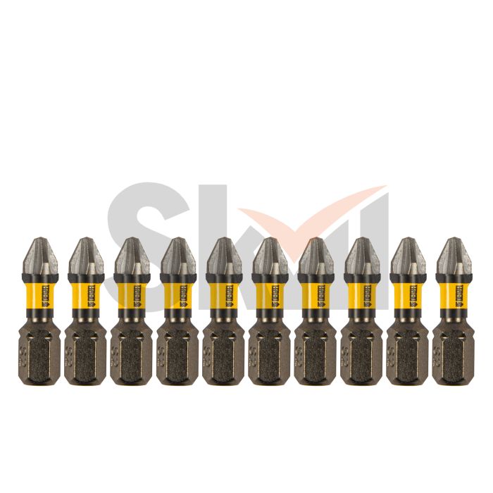 Бита IMPACT, PH2x25 мм, лазерная обработка шлица, сталь S2, 10 шт., Е 6,3 Denzel