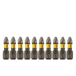 Бита IMPACT, PZ2x25 мм, лазерная обработка шлица, сталь S2, 10 шт., Е 6,3 Denzel