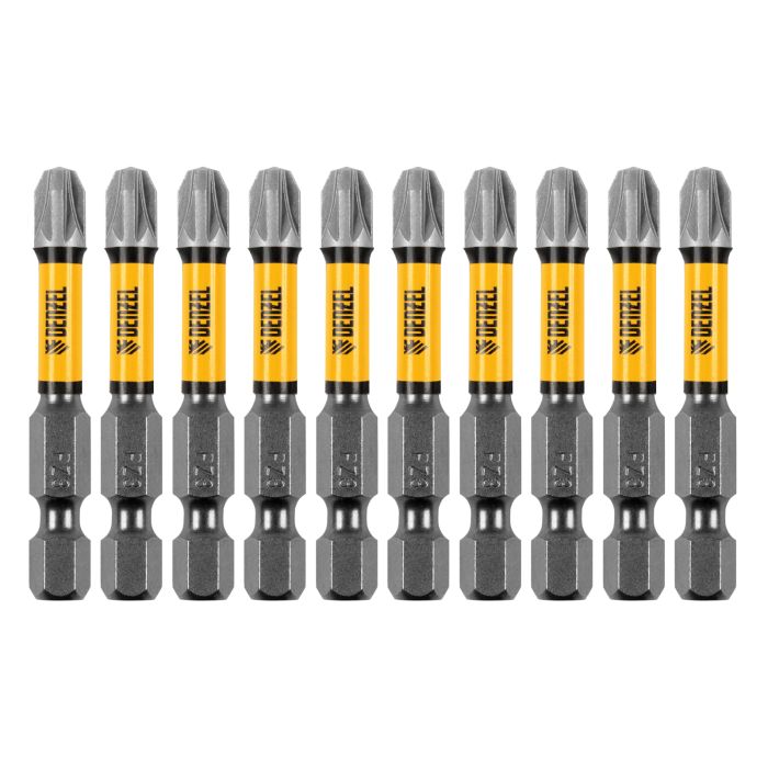 Бита IMPACT, PZ3x50 мм, лазерная обработка шлица, сталь S2, 10 шт., Е 6,3 Denzel Бита IMPACT, PZ3x50 мм, лазерная обработка шлица, сталь S2, 10 шт., Е 6,3 Denzel