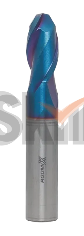 Концевая сферическая фреза 4 зуба, HRC 65, Nano Blue, удлиненная 6х12х75 R3