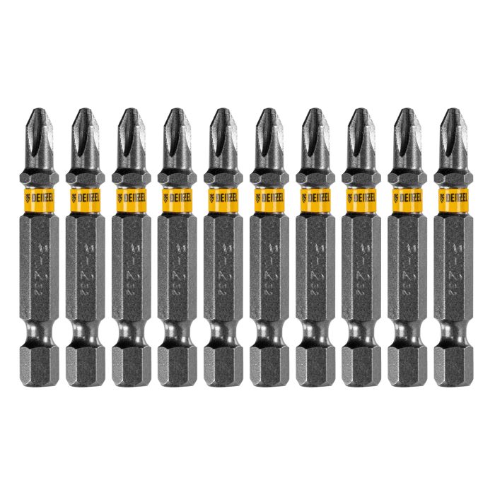 Бита PH2х50, сталь легированная S2, 20 шт., пластиковая коробка, , Е 6,3 Denzel Бита PH2х50, сталь легированная S2, 20 шт., пластиковая коробка, , Е 6,3 Denzel