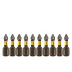 Бита IMPACT, PH1x25 мм, лазерная обработка шлица, сталь S2, 10 шт., Е 6,3 Denzel