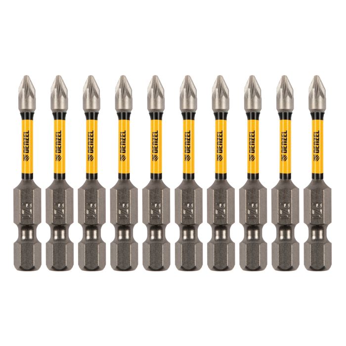 Бита IMPACT, PZ1x50 мм, лазерная обработка шлица, сталь S2, 10 шт., Е 6,3 Denzel Бита IMPACT, PZ1x50 мм, лазерная обработка шлица, сталь S2, 10 шт., Е 6,3 Denzel