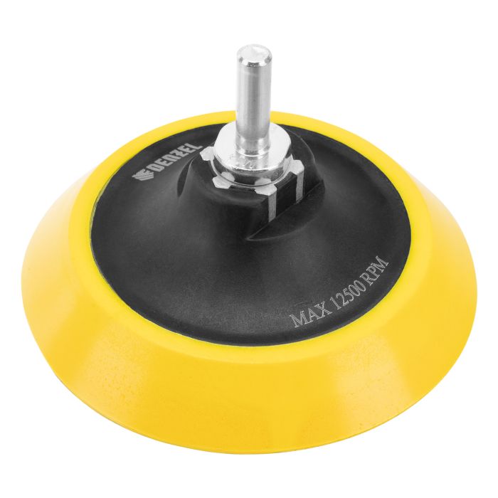 Тарелка опорная для дрели и УШМ с липучкой, 115 мм, мягкая, с адаптером c М14 на d8// Denzel Тарелка опорная для дрели и УШМ с липучкой, 115 мм, мягкая, с адаптером c М14 на d8// Denzel