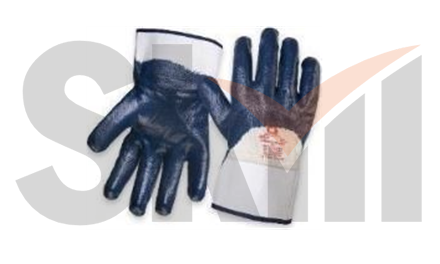 Защитные трикотажные промышленные перчатки -XX L с защитной манжетой (крагой) и нитриловым покрытием