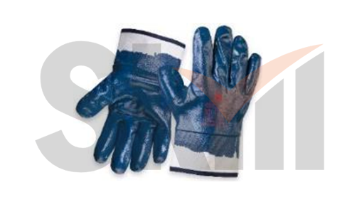 Защитные трикотажные промышленные - XXL с защитной манжетой (крагой) и полным нитриловым покрытием